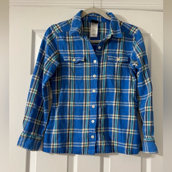 Patagonia Long-Sleeved FJord Flannel Shirt Organic Cotton Button Down Size 4 - Picture 1 of 5